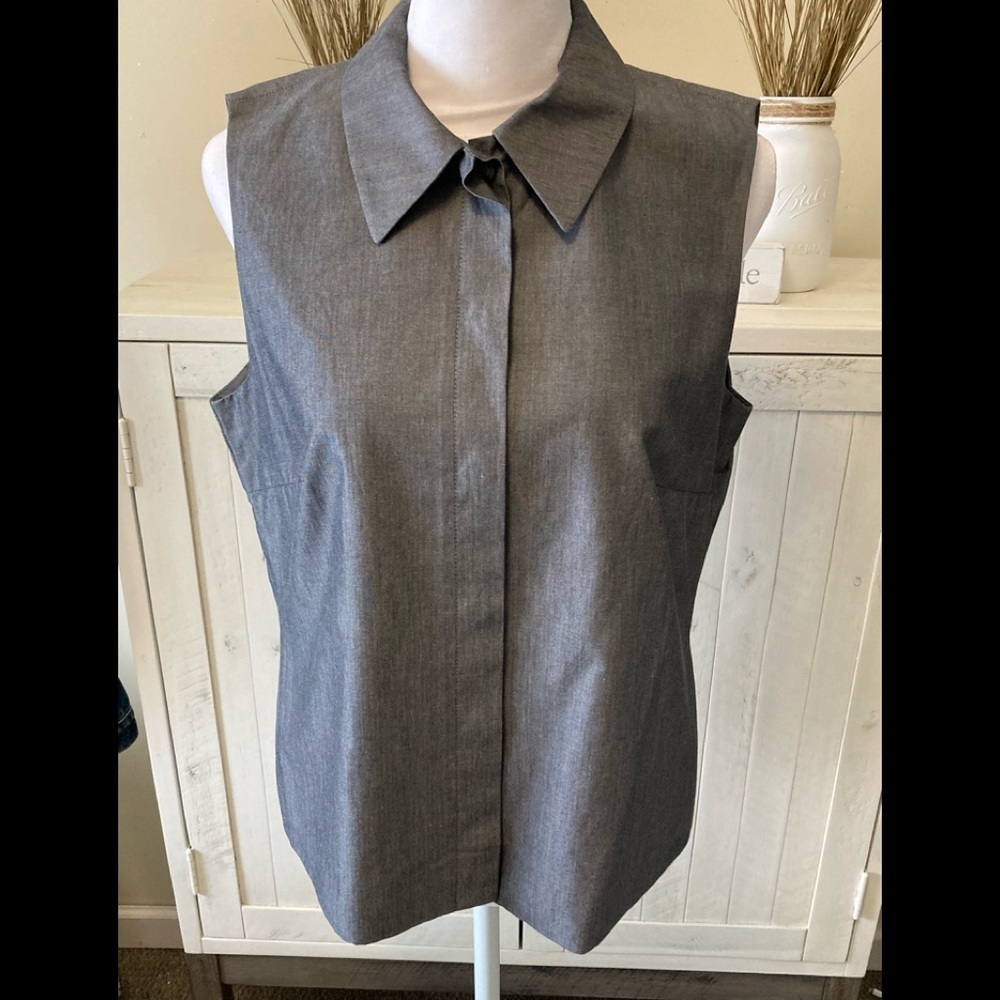 Michael Kors Gray Sleeveless Blouse Small